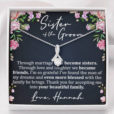 Personalized Sister Of The Groom Alluring Beauty Necklace - Love You This Much